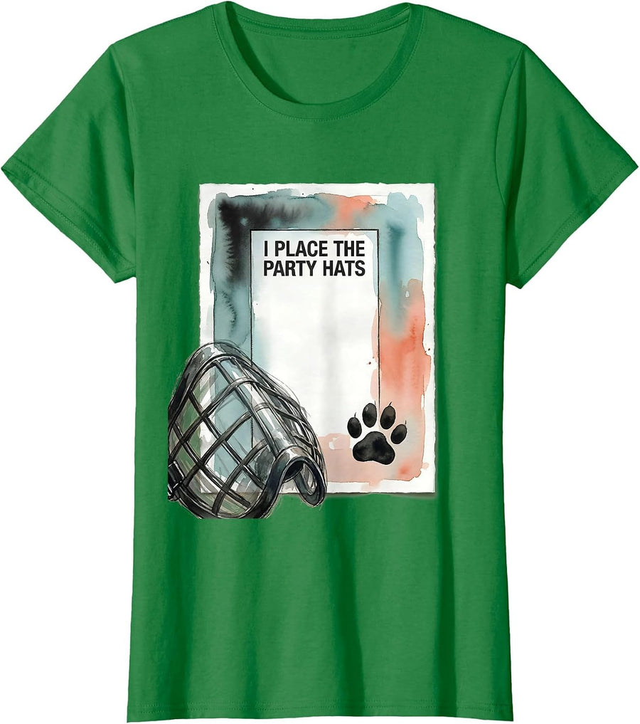 Women's I Place The Party Hats Funny Veterinarian Vet Tech Gift T-Shirt - Kelly Green