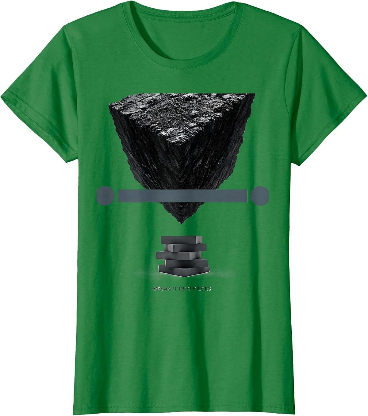 Break It Into Pieces Math Teacher Nerdy Pun Humor T-Shirt - Kelly Green