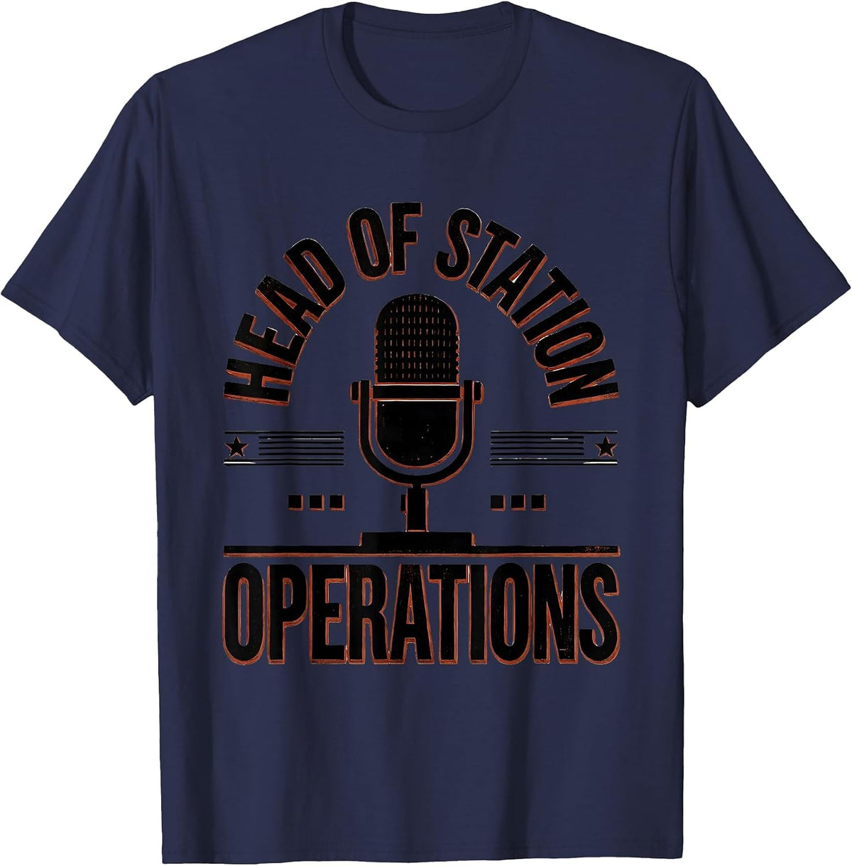 Head Of Station Operations Funny Ham Radio Operator Hobbyist T-Shirt - Navy Blue