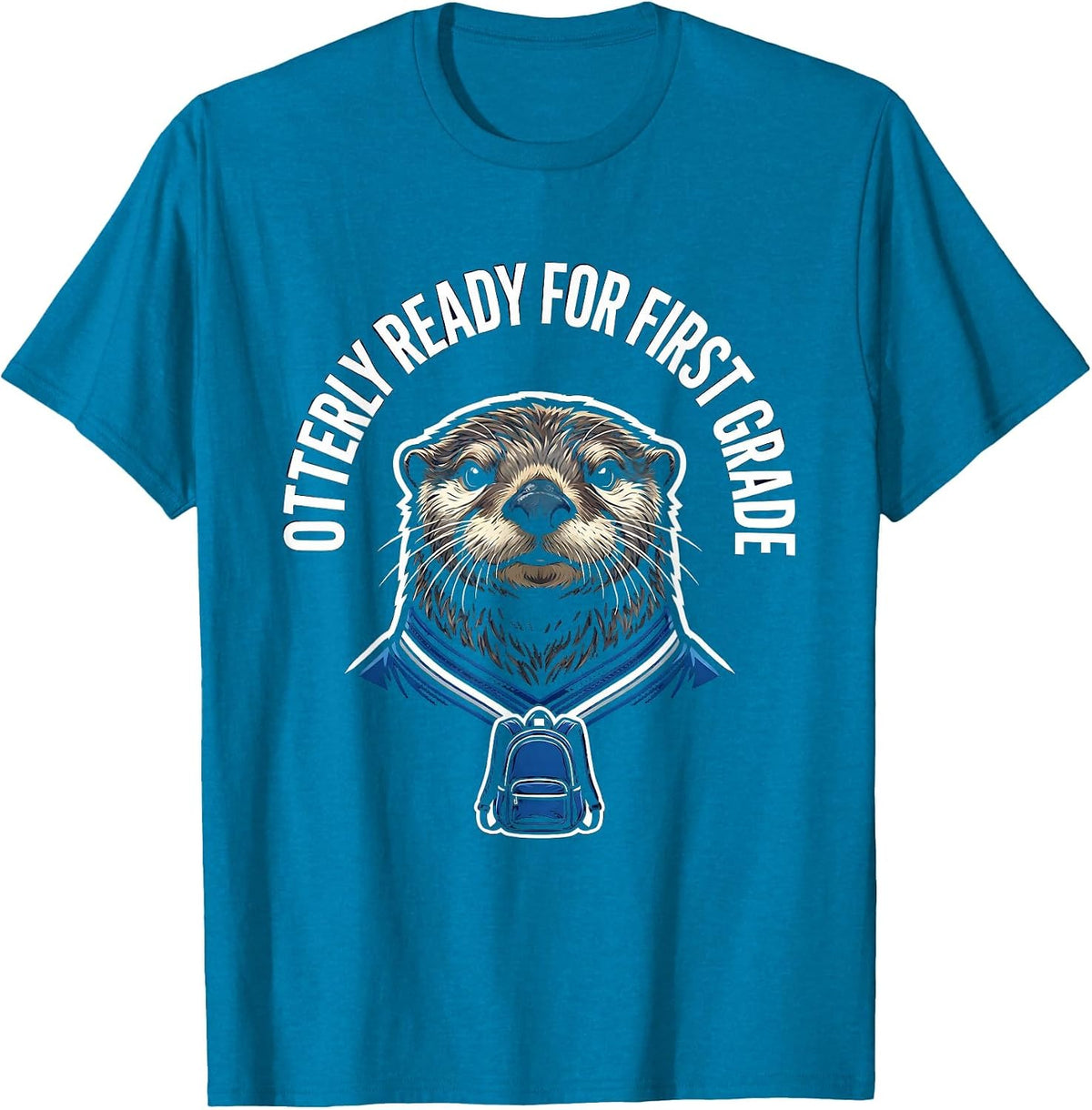 Otterly Ready For First Grade Sports Varsity Otter Teacher T-Shirt - Sapphire Blue