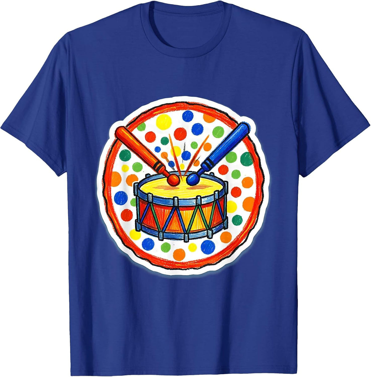 Dot Day Drummer Splashing Dots Graphic T-Shirt - Royal Blue
