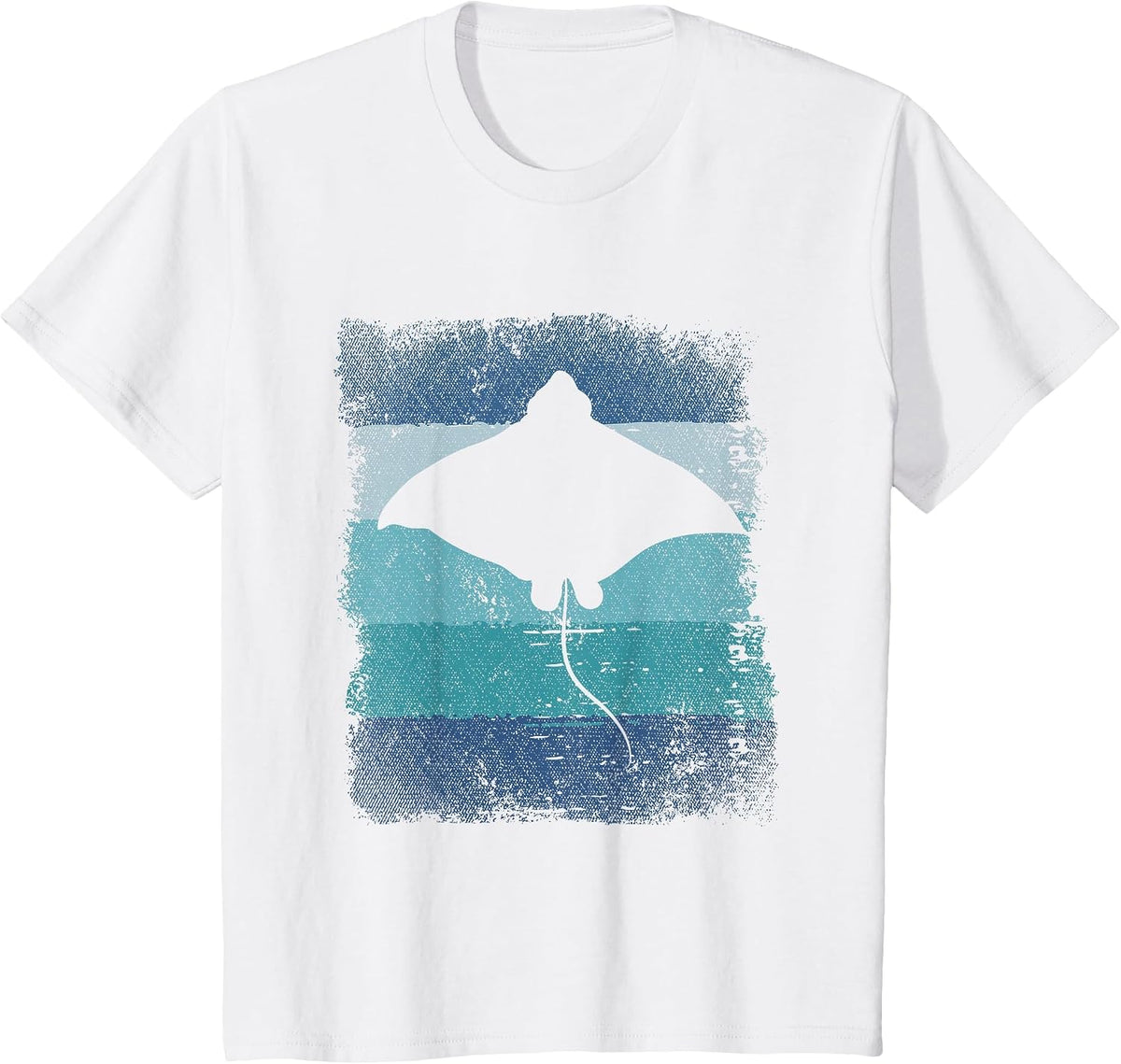 Ocean Animal Lover Sea Animal Aquarium Retro Rays T-Shirt - White