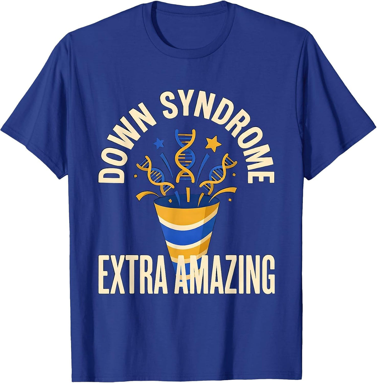Men's Down Syndrome, Extra Amazing Supportive Family Awareness T-Shirt - Royal Blue