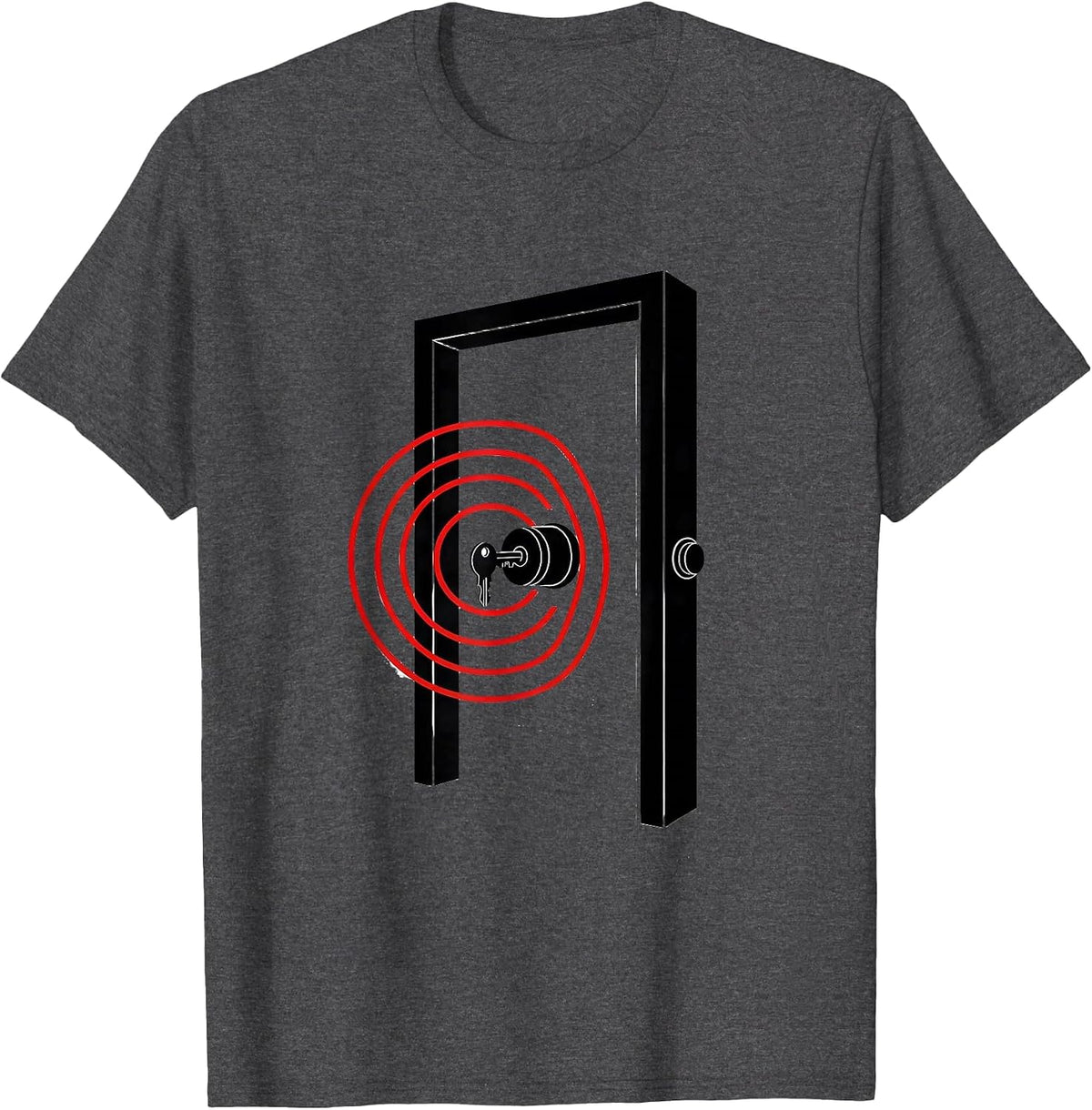 Geometric Open House Door Realtor Humor Real Estate Agent T-Shirt - Dark Heather Grey