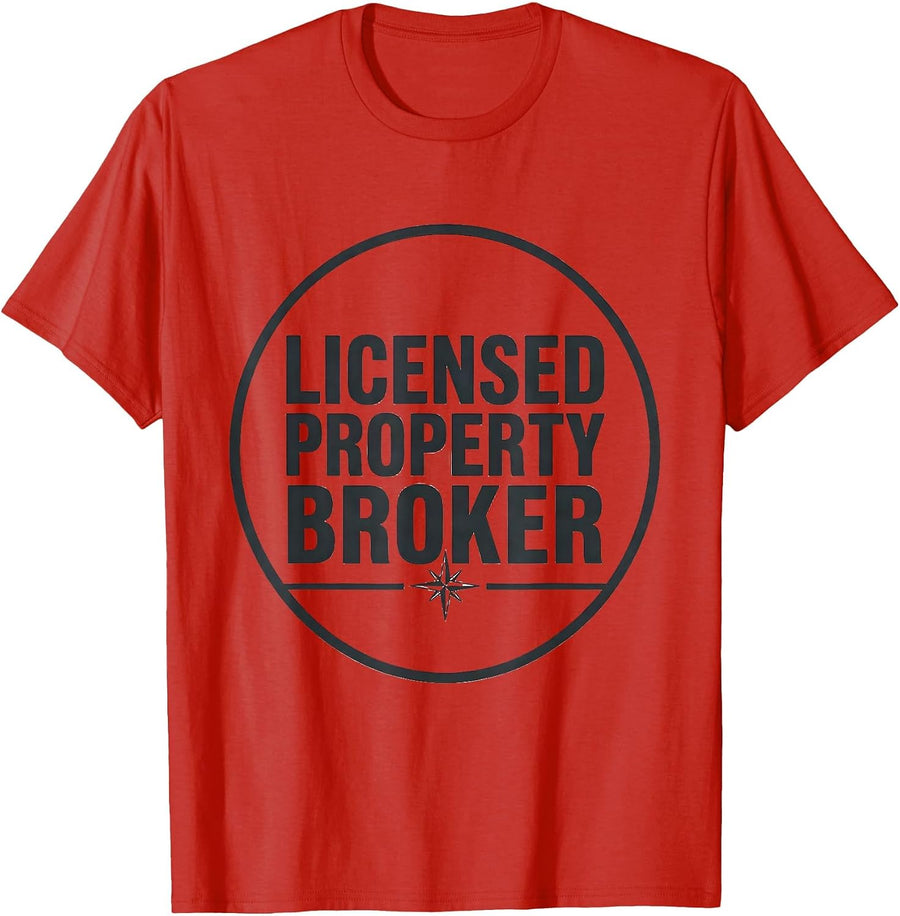 Men's Licensed Property Broker Funny Realtor Real Estate Agent T-Shirt - Red