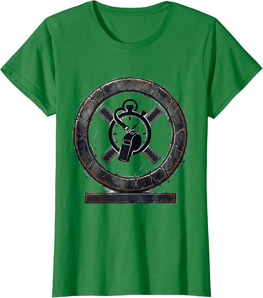 Women's Sealed Whistle PE Teacher Distressed Gym Humor T-Shirt - Kelly Green