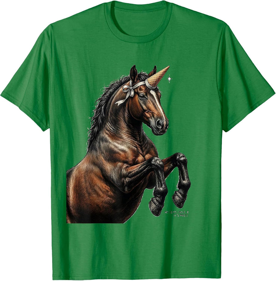 Men's My Horse Insists He's Magic Funny Horse Lover Gift T-Shirt - Kelly Green