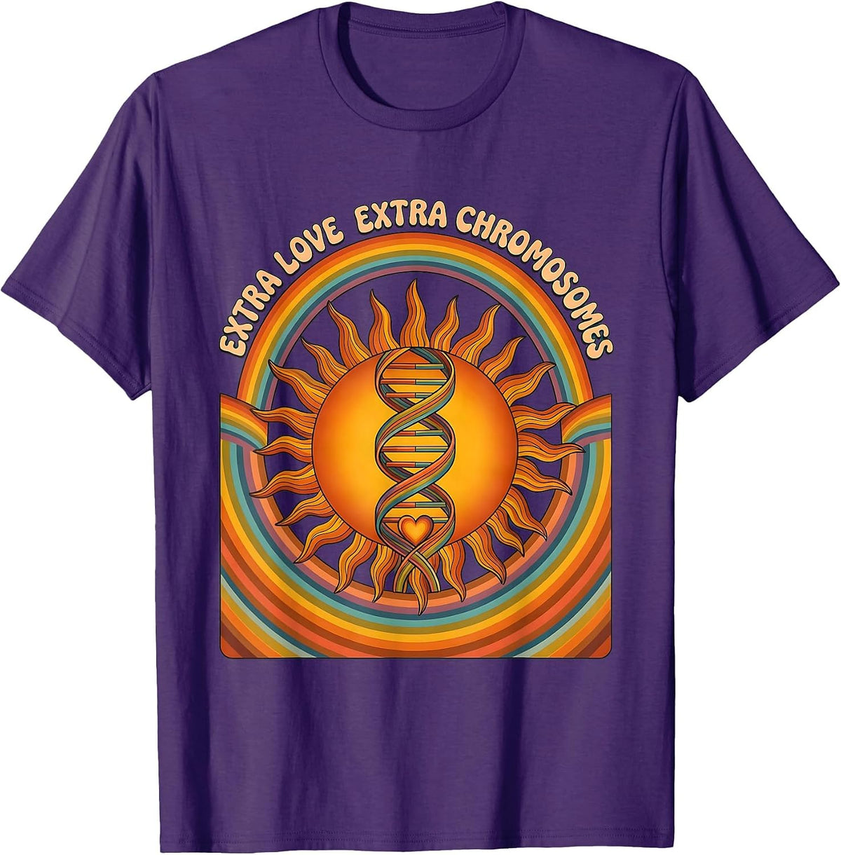 Men's Extra Love Extra Chromosomes Down Syndrome Awareness T-Shirt - Purple