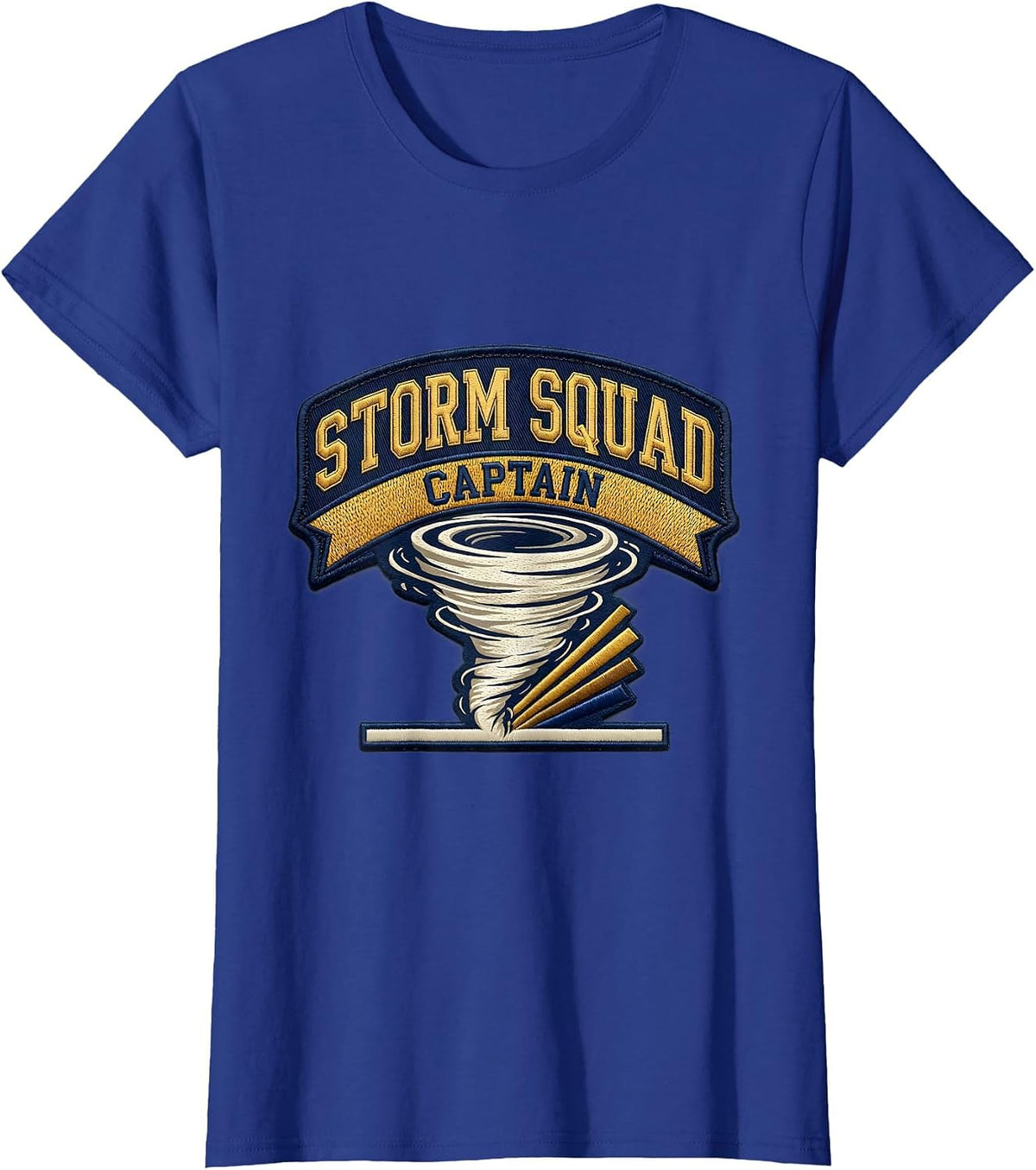 Women's Storm Squad Captain Sports Tornado Chaser Weather Enthusiast T-Shirt - Royal Blue