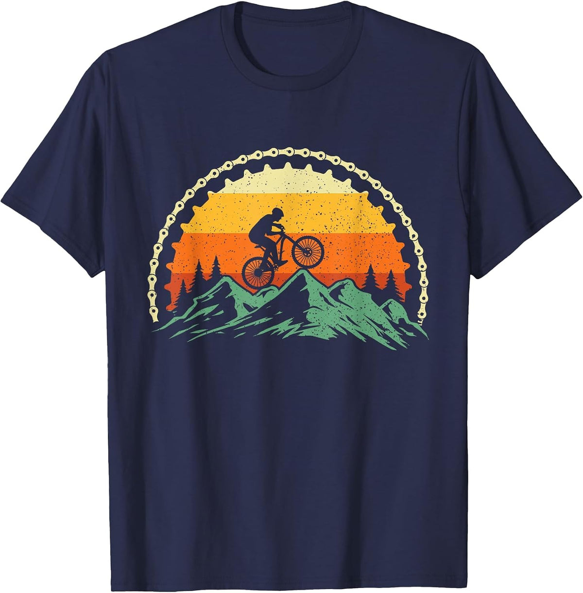 Mountain Biking Gear - Bike Rider MTB Lover Cyclist Downhill T-Shirt - Navy Blue