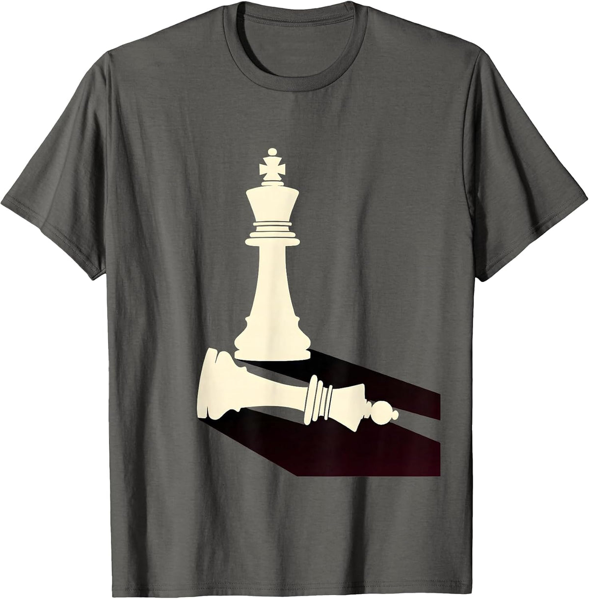 My Girlfriend Beats Me Chess Illustration T-Shirt - Asphalt Grey