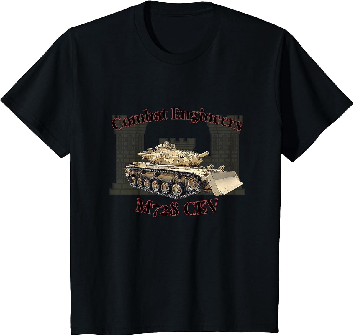 Combat Engineers U.S. Army M728 CEV T-Shirt - Black