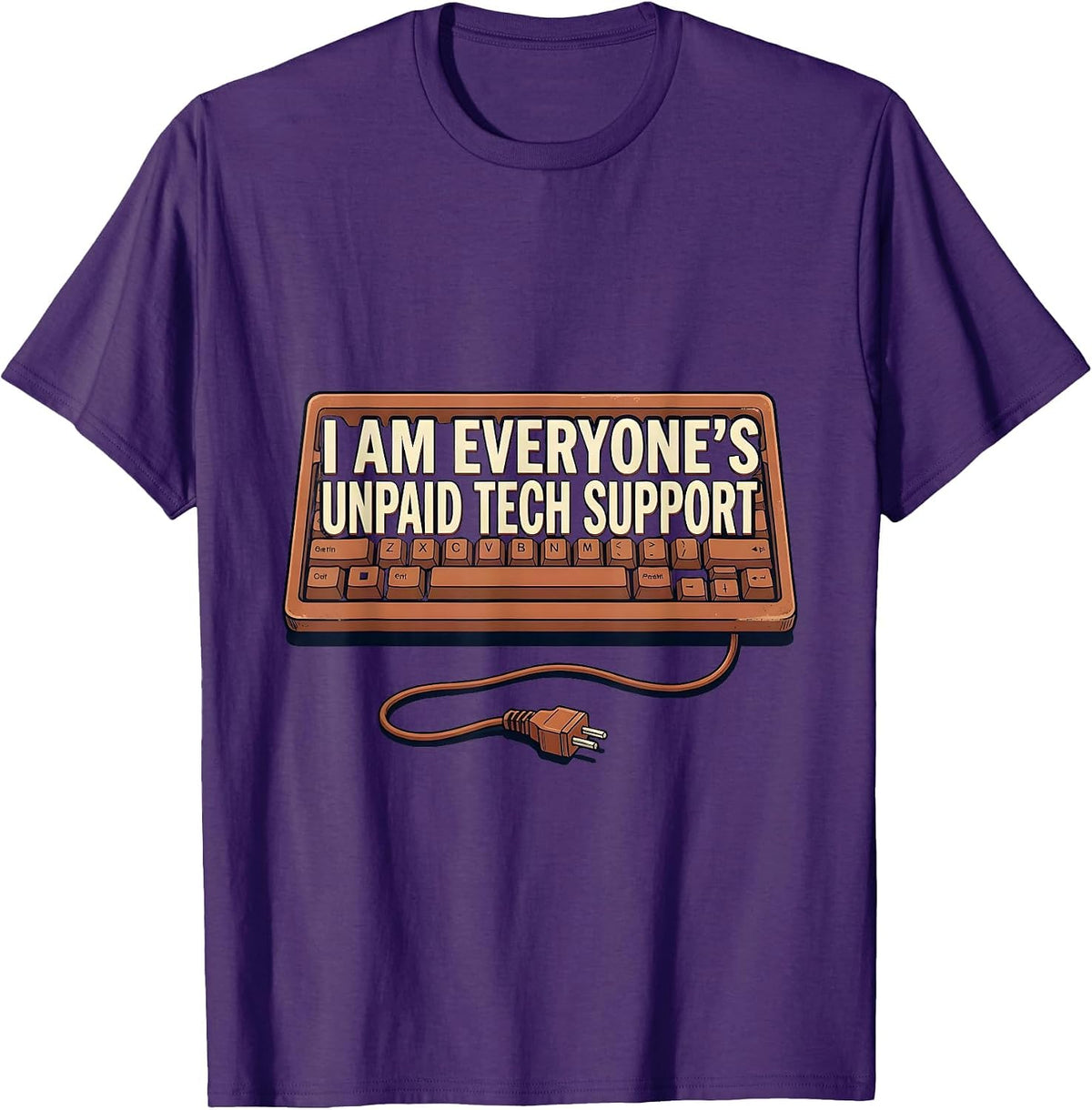 I Am Everyone's Unpaid Tech Support Vintage IT Tech Support T-Shirt - Purple