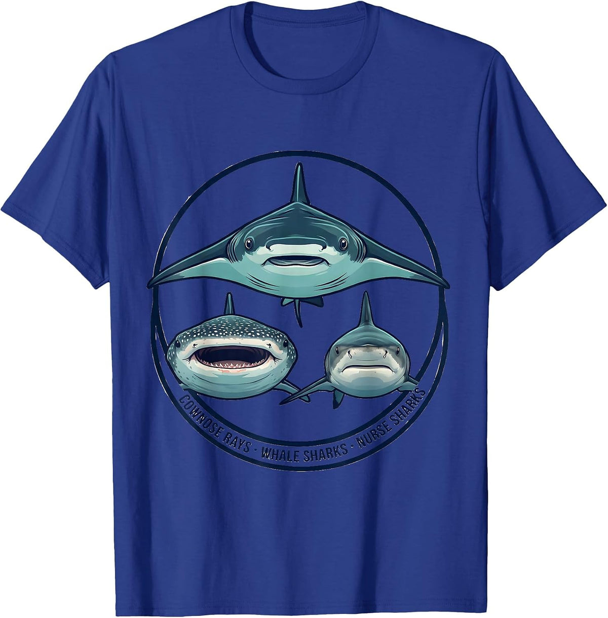 Cownose Rays, Whale Sharks, Nurse Sharks Marine Biology T-Shirt - Royal Blue