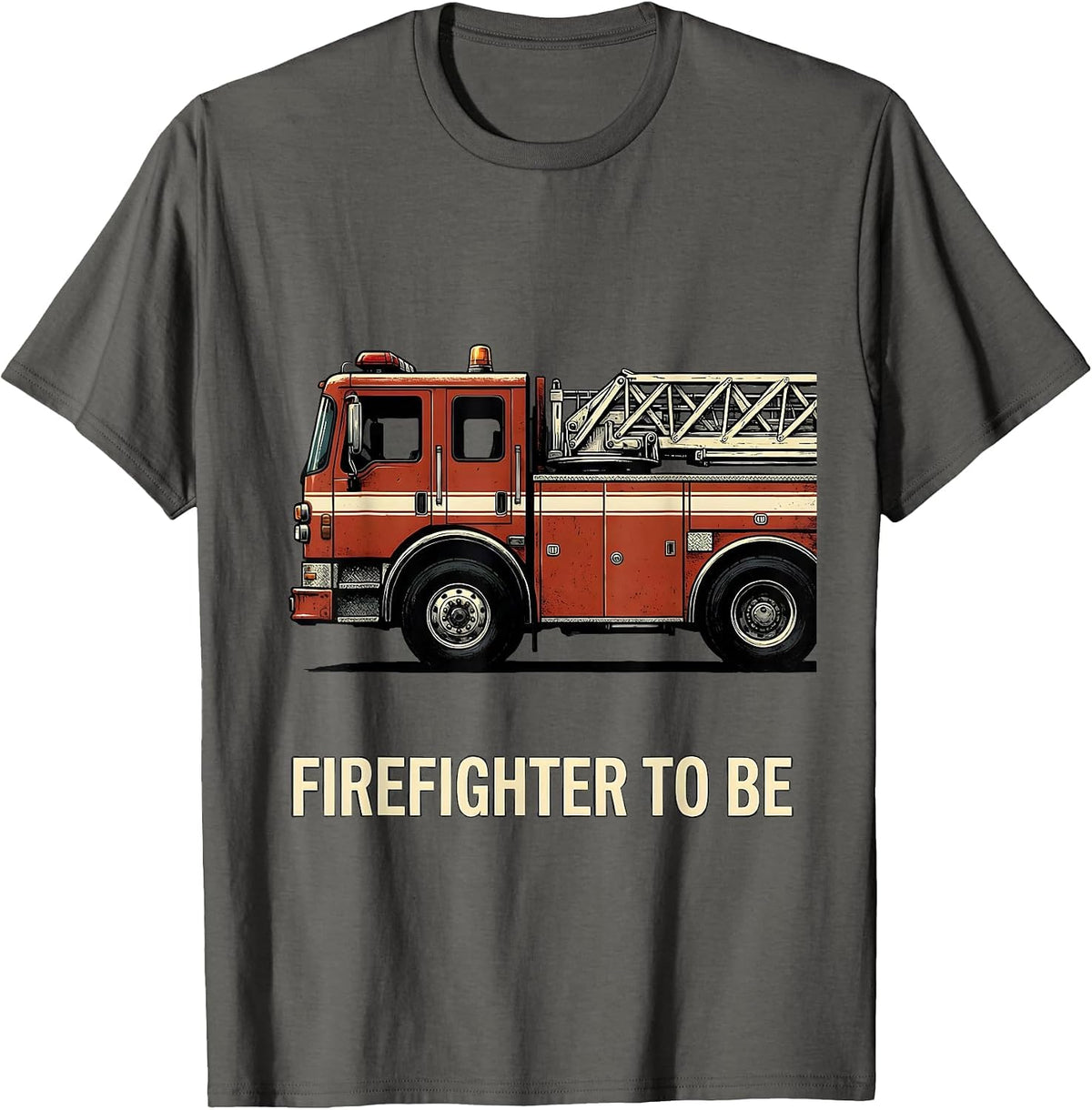 Men's Firefighter To Be Playful Toddler Fire Truck Birthday Kids T-Shirt - Asphalt Grey