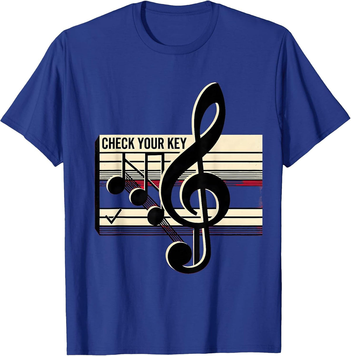 Men's Check Your Key Funny Music Teacher Gift Idea T-Shirt - Royal Blue