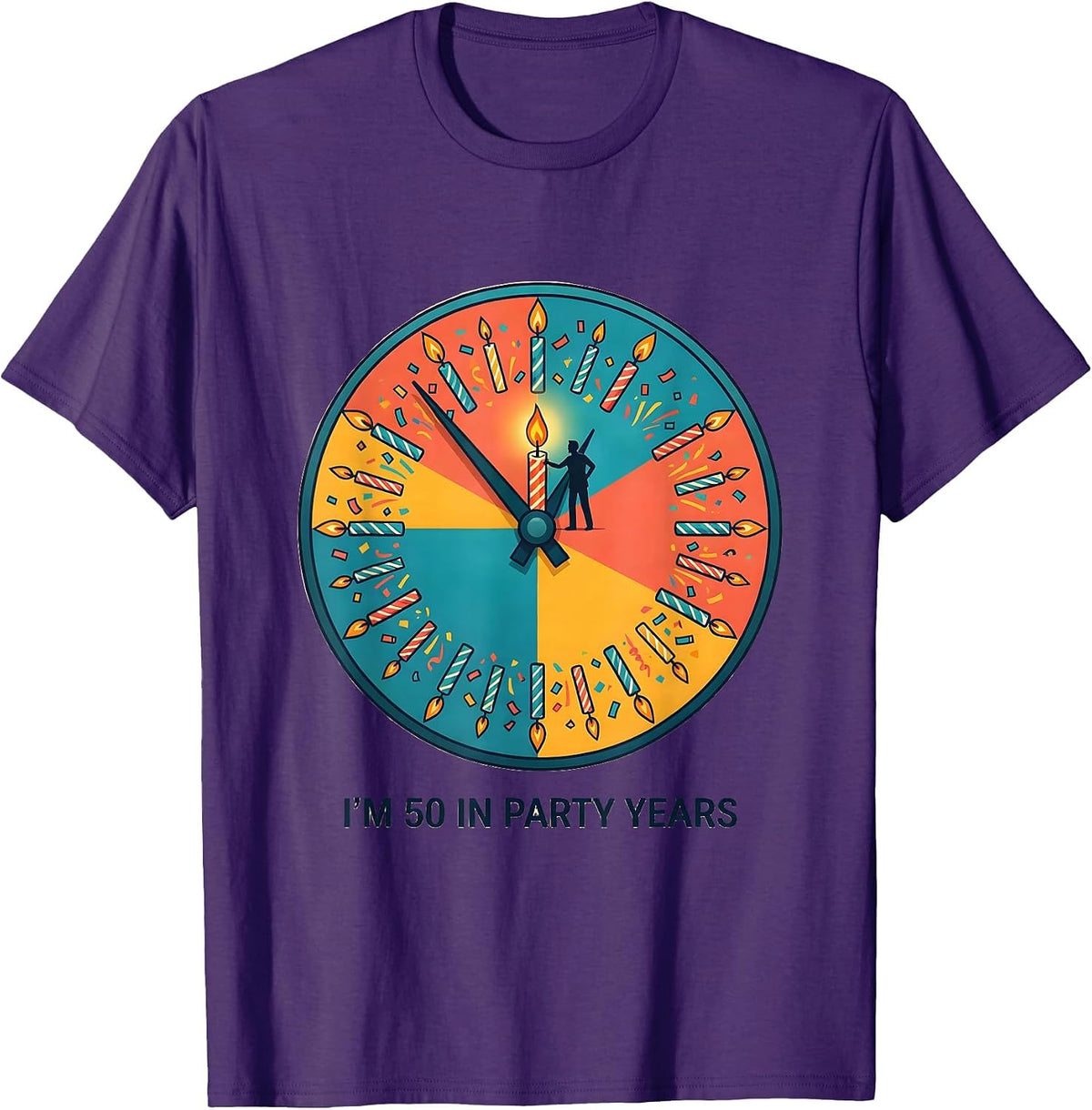 I’m 50 In Party Years Funny Milestone Birthday Humor T-Shirt - Purple
