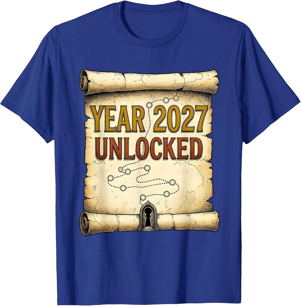 Men's Year 2027 Unlocked Funny Gamer RPG Video Game New Year 2027 T-Shirt - Royal Blue