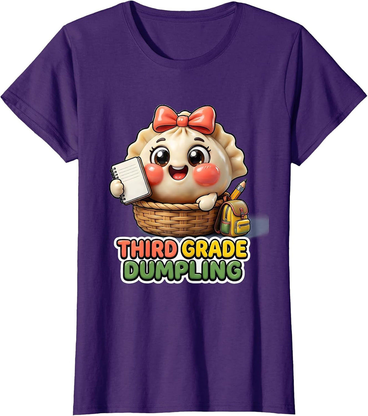 Women's Third Grade Dumpling Cute Kawaii First Day of School Girl T-Shirt - Purple