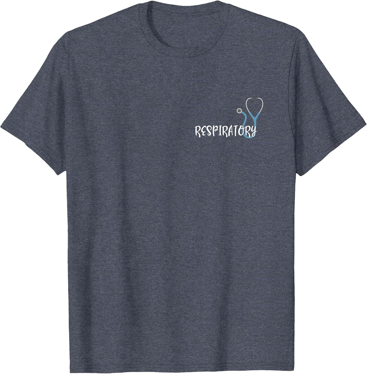 Respiratory Therapist Therapy Stethoscope Design RRT T-Shirt - Heather Blue