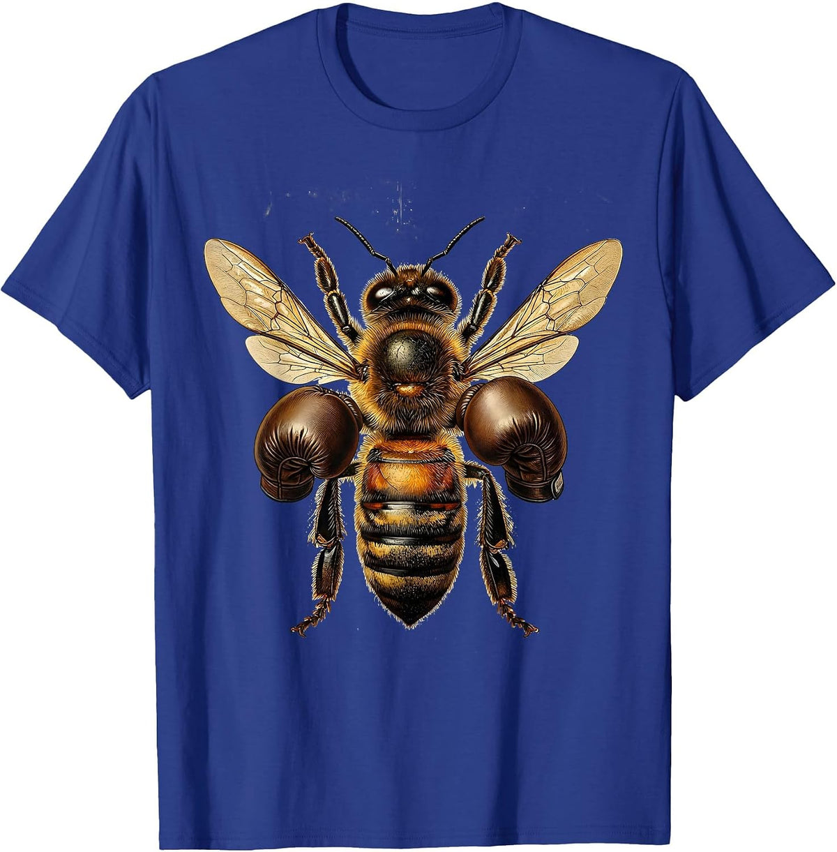 Bee Boxing Gloves Fighter Graphic Tee T-Shirt - Royal Blue