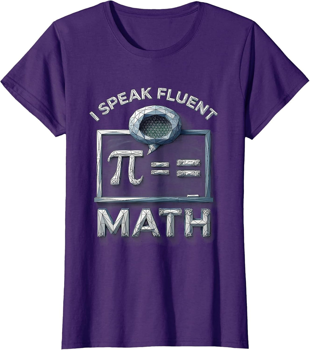 Women's I Speak Fluent Math Teacher Design T-Shirt - Purple