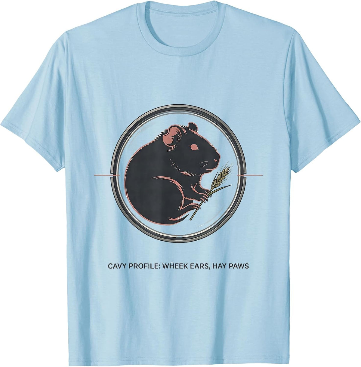 Men's Cavy Profile Wheek Ears Hay Paws Funny Guinea Pig Lover Gift T-Shirt - Baby Blue