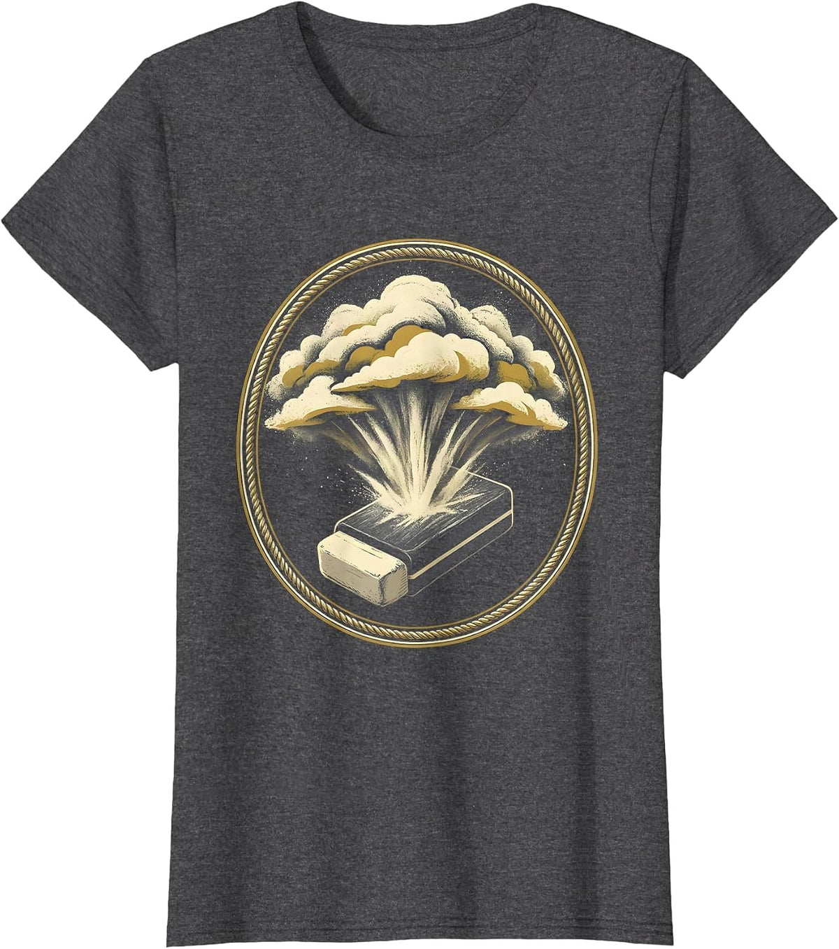 Women's 4th Grade Teacher Chalkboard Eraser Dust Design T-Shirt - Dark Heather Grey
