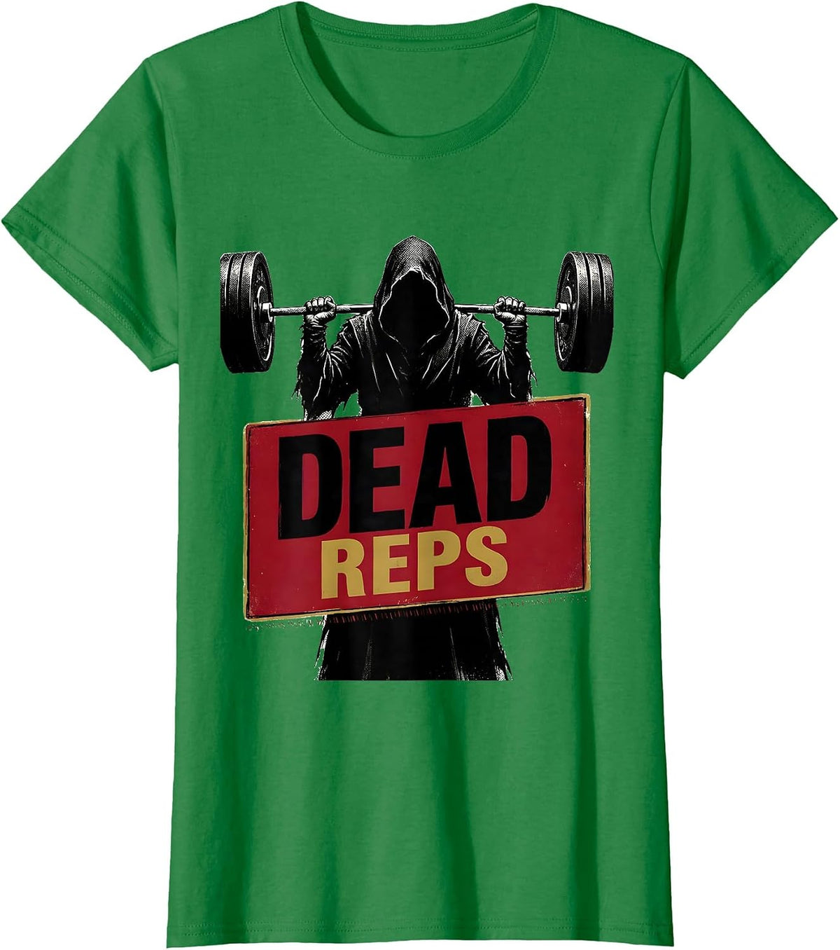 Women's Dead Reps Funny Halloween Ghost Skeleton Weightlifting Gym T-Shirt - Kelly Green