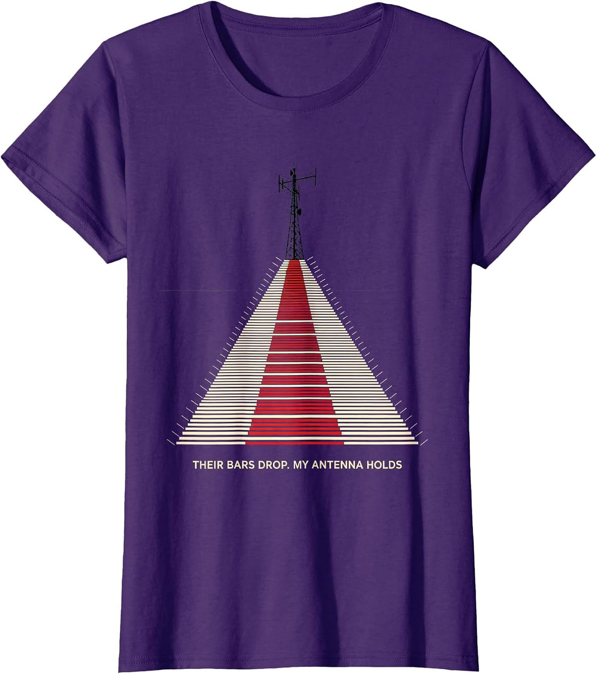Women's Their Bars Drop My Antenna Holds Funny Ham Radio Operator T-Shirt - Purple