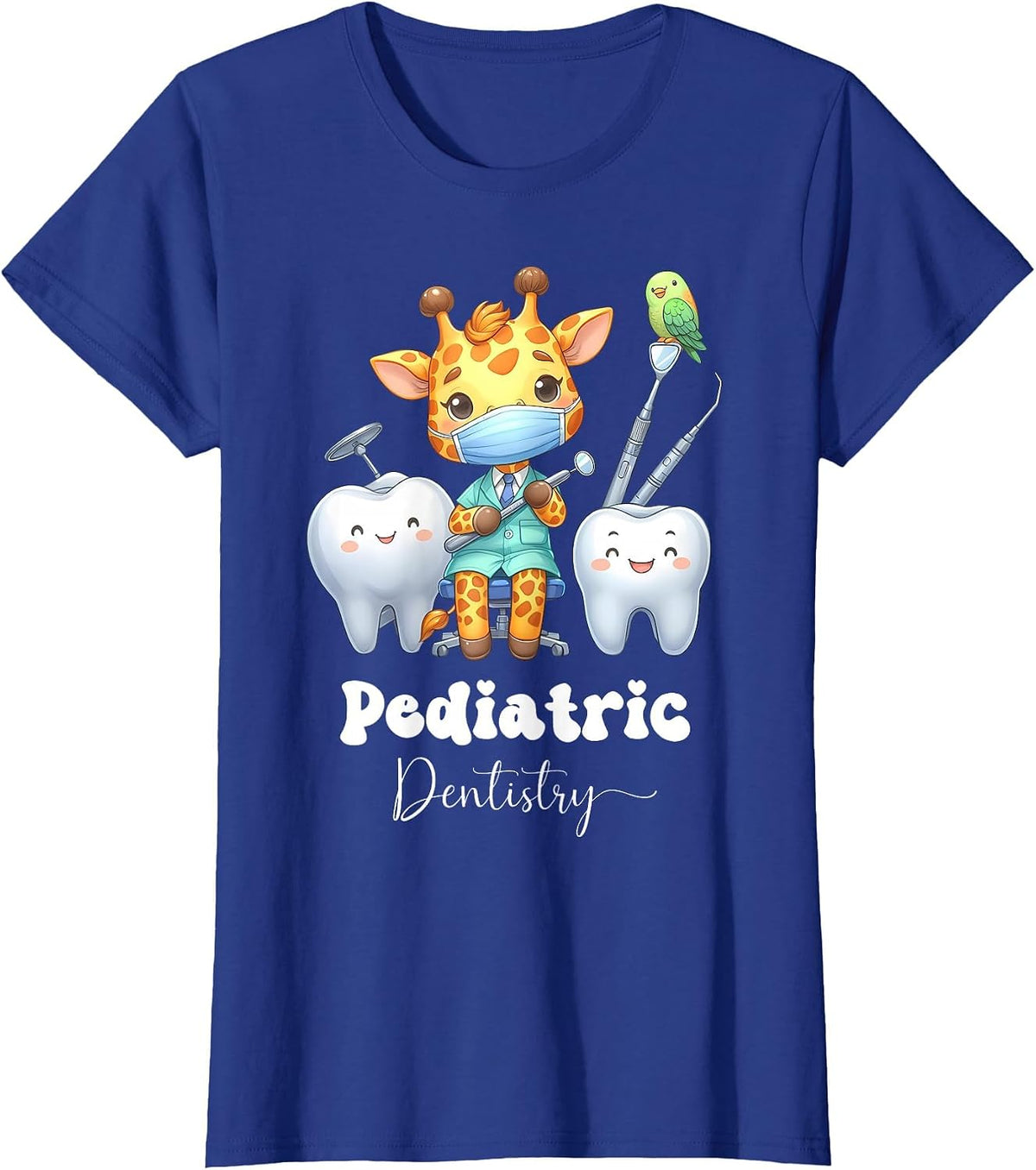 Cute Giraffe Pediatric Dentistry Dental Hygienist Dentist T-Shirt - Royal Blue