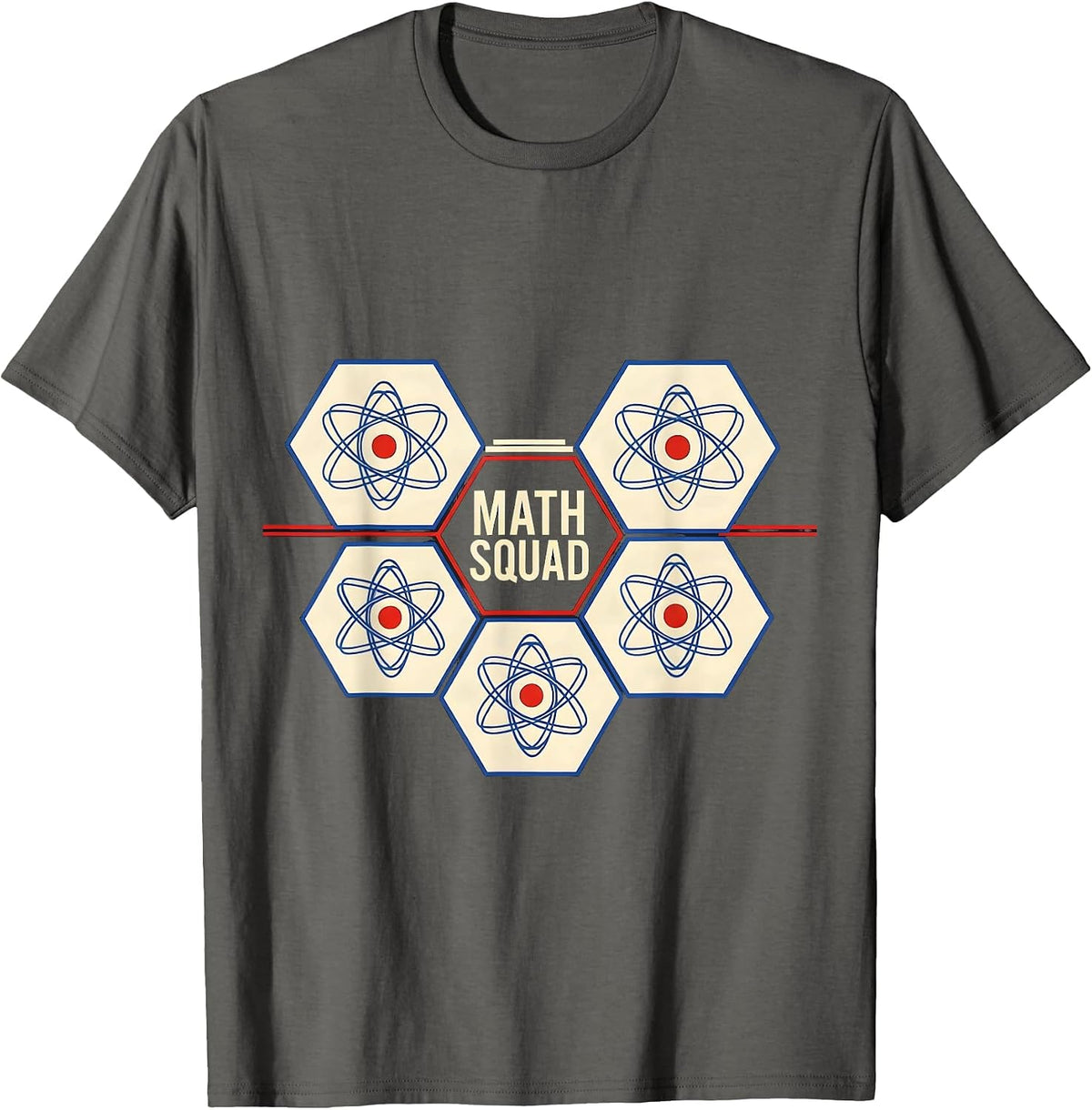 Men's Math Squad Geometric STEM Teacher Student Science Pride T-Shirt - Asphalt Grey