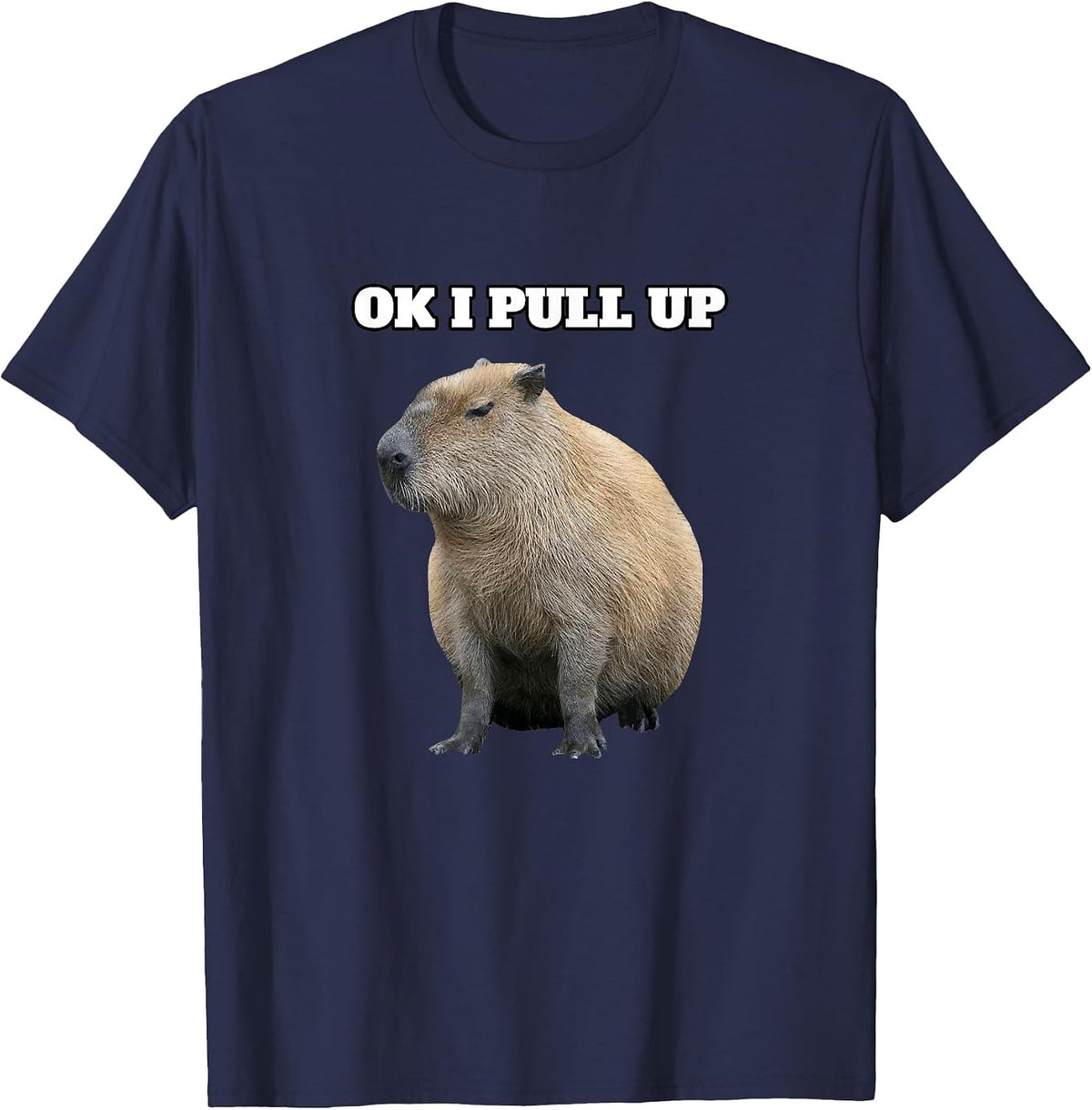 Ok I Pull Up Capybara T-Shirt - Navy Blue