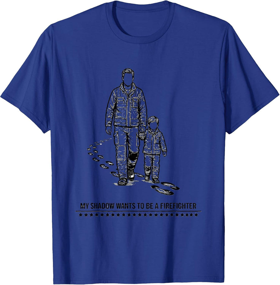 My Shadow Wants To Be A Firefighter Patriotic Tribute T-Shirt - Royal Blue