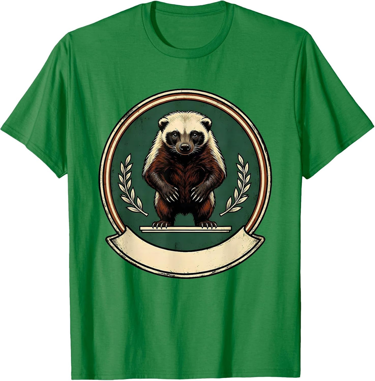 Men's Honey Badger Vintage Funny Animal Humor T-Shirt - Kelly Green
