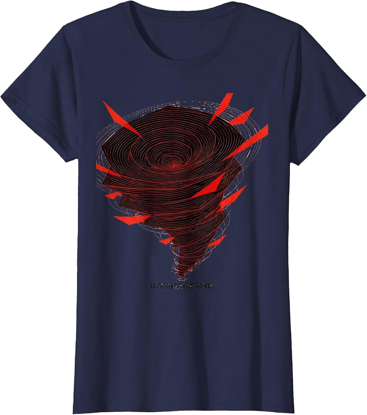 Women's I Love Tornado Watching Constructivist Weather Enthusiast T-Shirt - Navy Blue