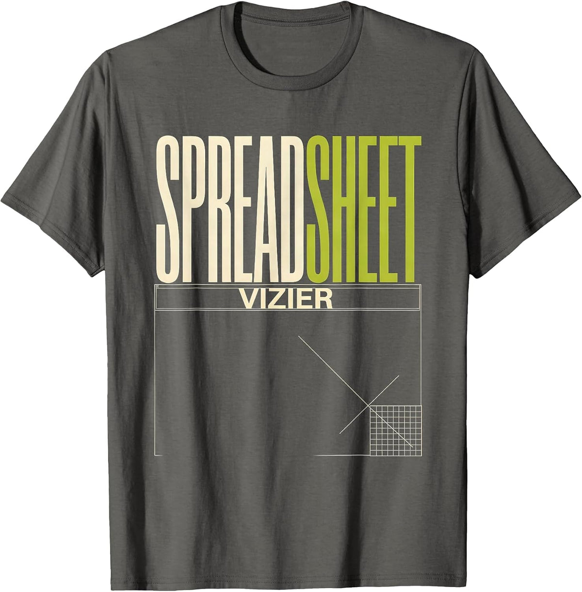 Men's Spreadsheet Vizier Funny Nerd Tech Worker Gift T-Shirt - Asphalt Grey
