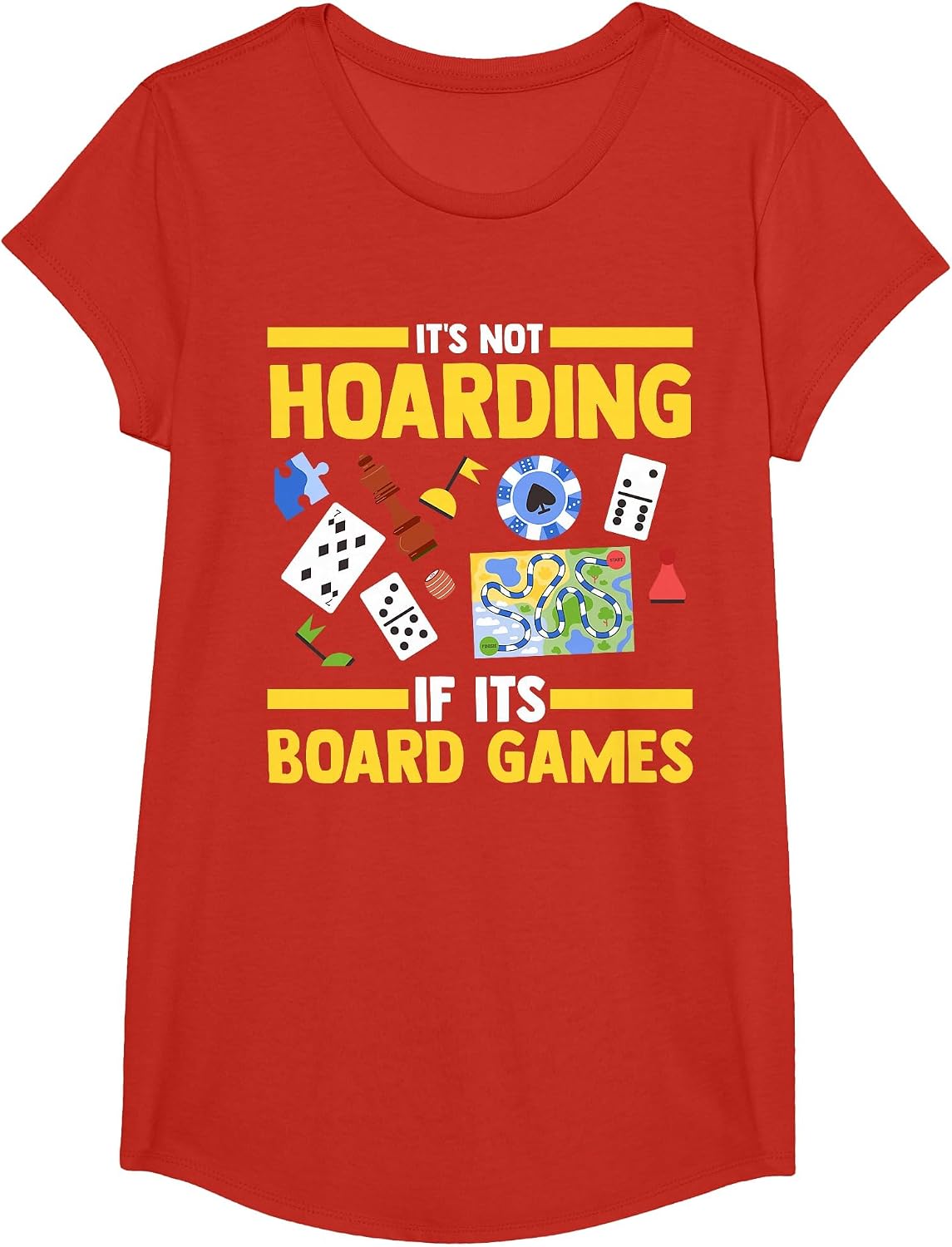 It's not Hoarding it its Board Games Board Game T-Shirt - Girls Red