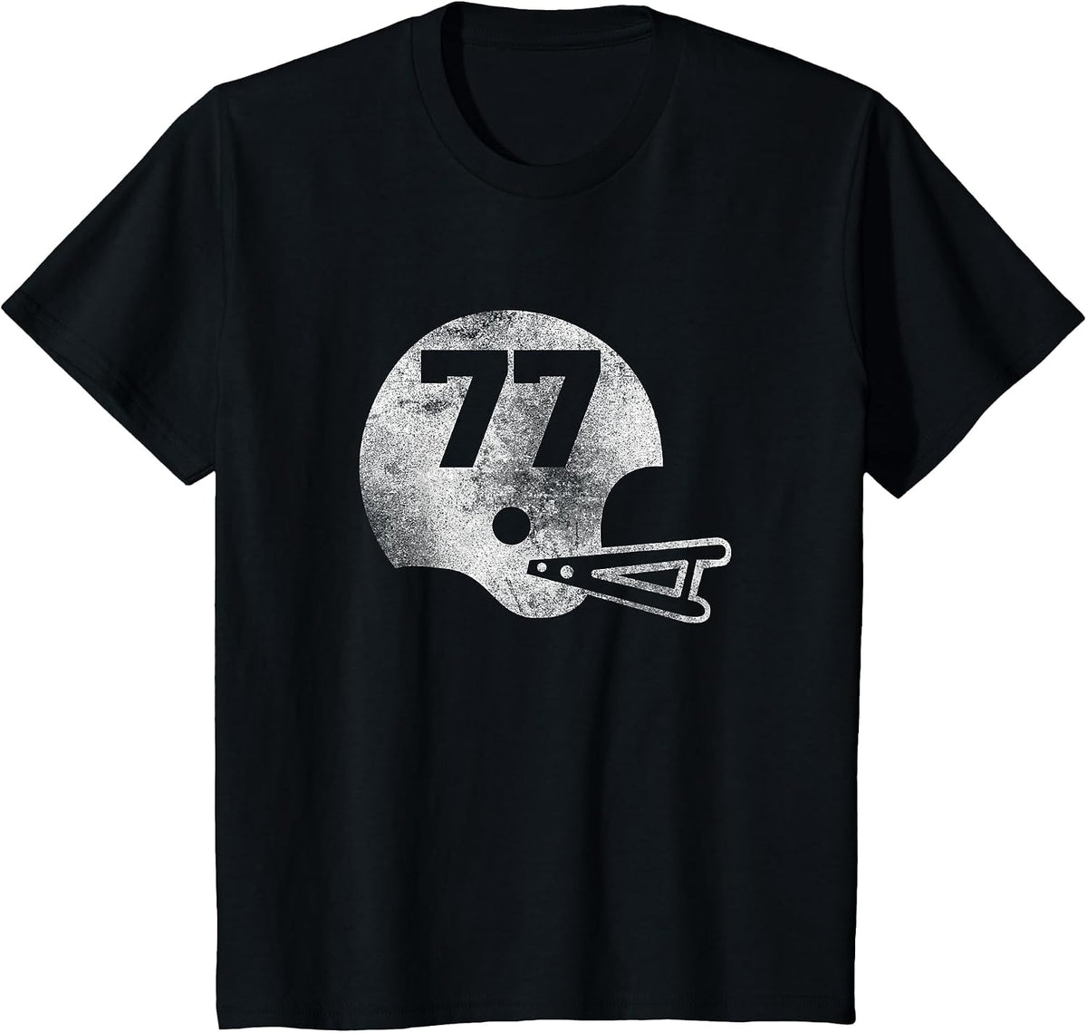Vintage Football Jersey No. 77 T-Shirt Player No T-Shirt - Black