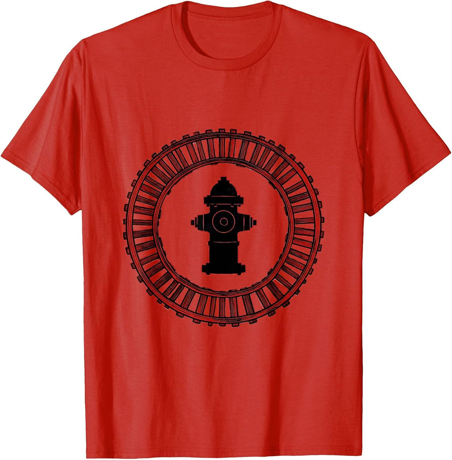 Men's Sealed Birthday Badge Fire Truck Firefighter Toddler Boy T-Shirt - Red