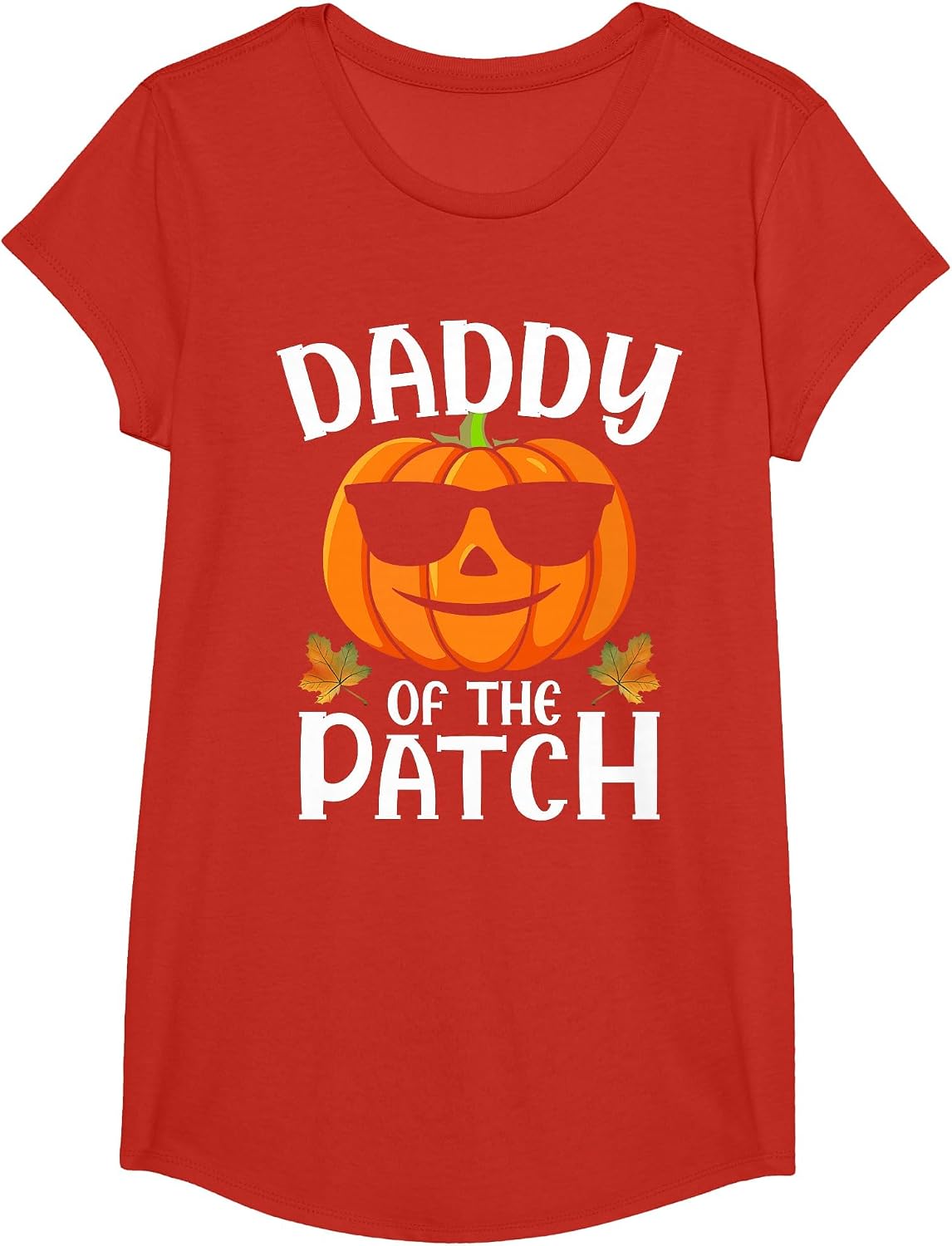 Pumpkin Daddy of The Patch Halloween Family Matching T-Shirt - Girls Red