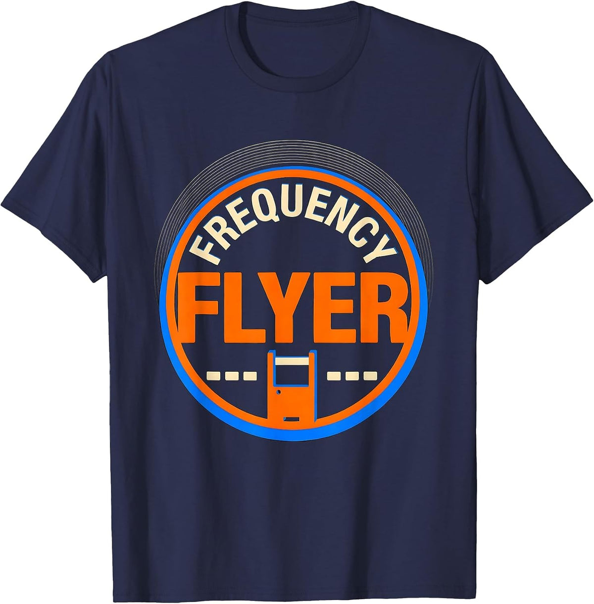 Men's Frequency Flyer Funny Ham Radio Operator Hobbyist Humor T-Shirt - Navy Blue