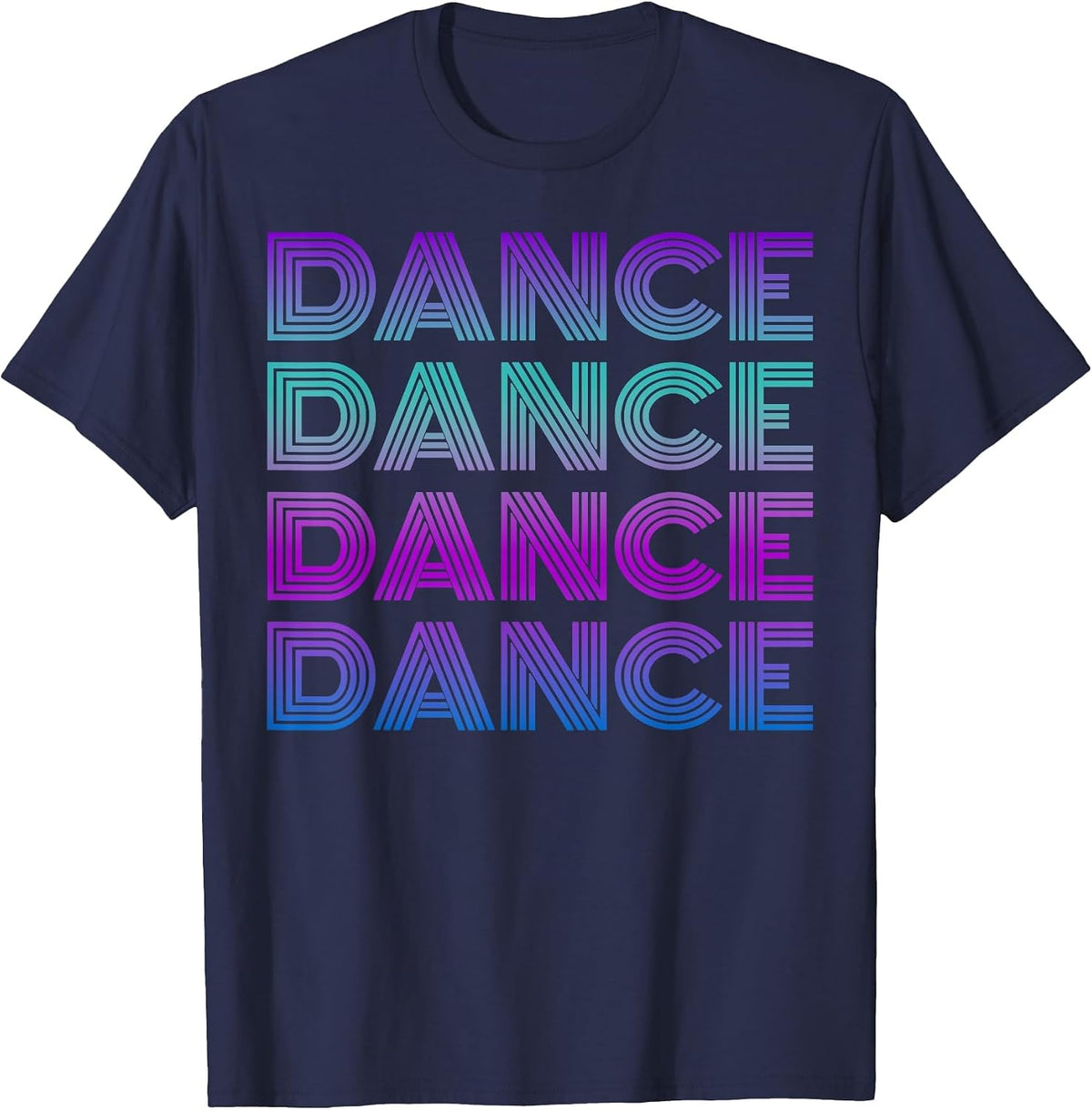 Retro Dance I Love Dancing Dancer Teen Student Dance Teacher T-Shirt - Navy Blue