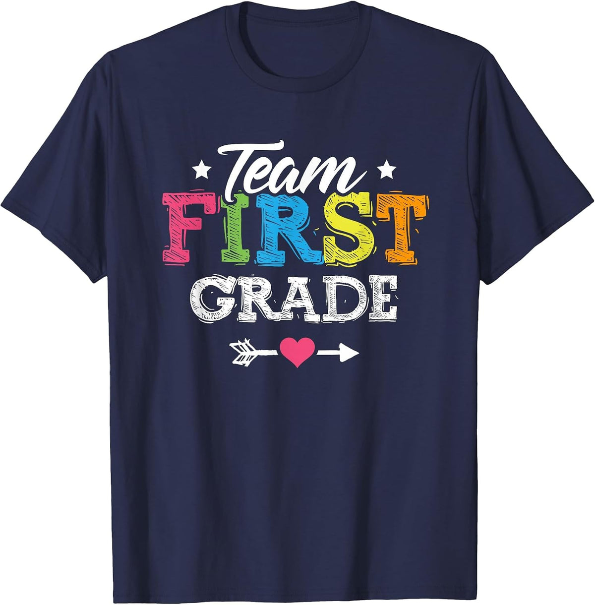 Team First Grade Shirt Teacher Student Kids Back to School T-Shirt - Navy Blue