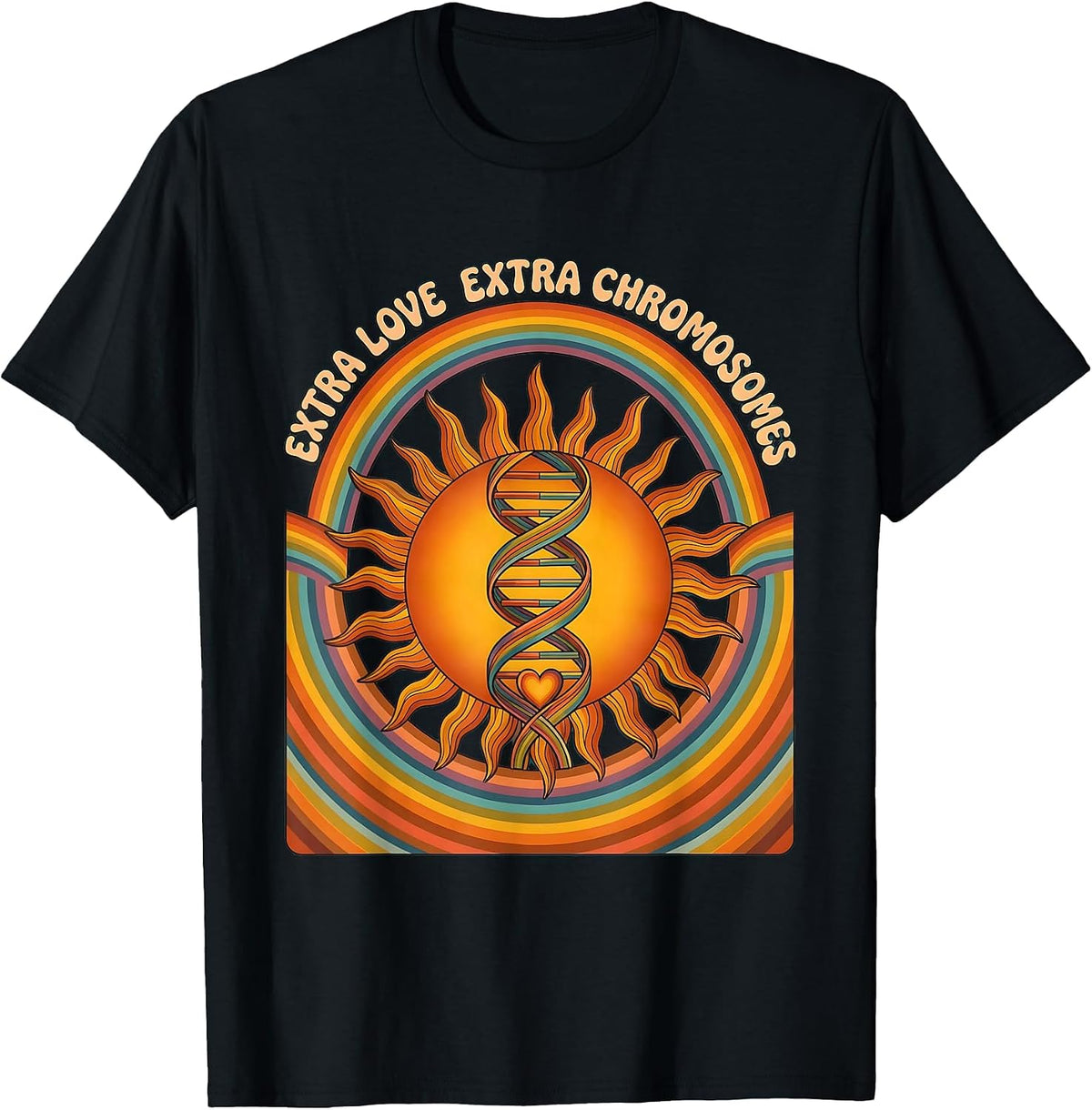 Men's Extra Love Extra Chromosomes Down Syndrome Awareness T-Shirt - Black