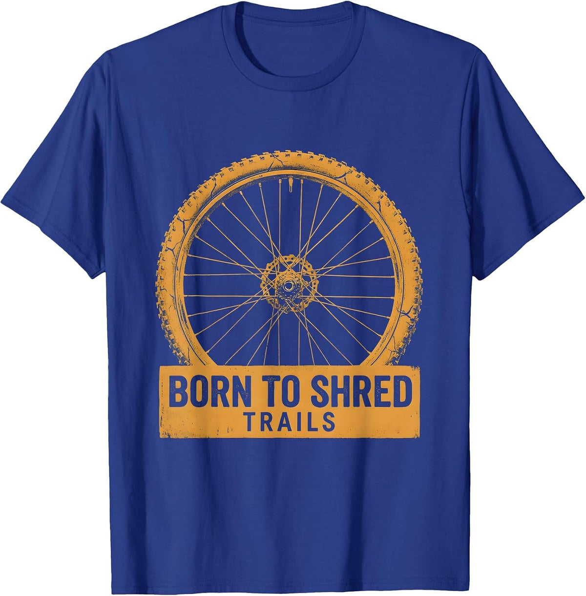Born to Shred Trails MTB Graphic Design T-Shirt - Royal Blue