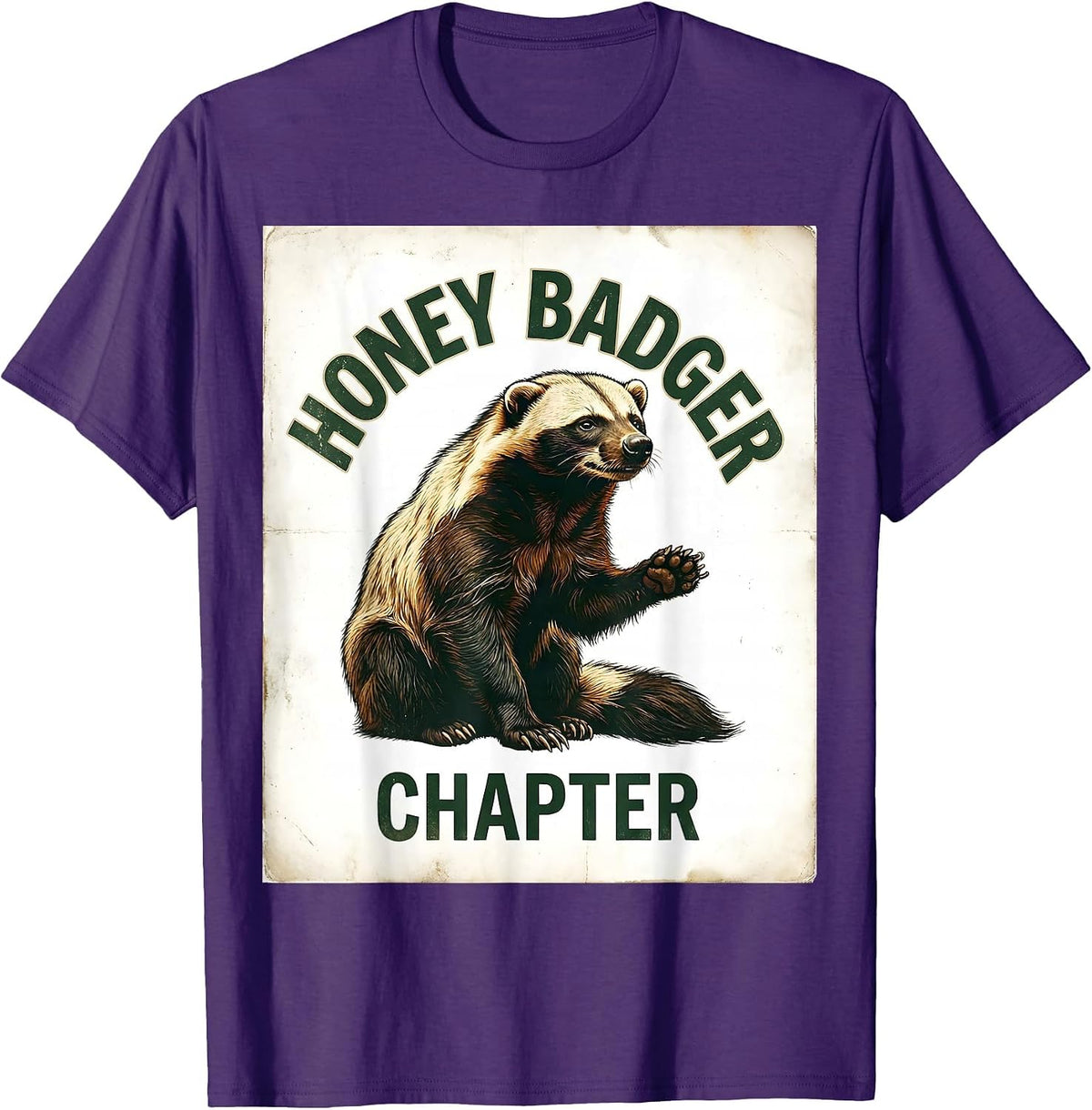 Honey Badger Chapter Vintage Funny Animal Lover Gift T-Shirt - Purple