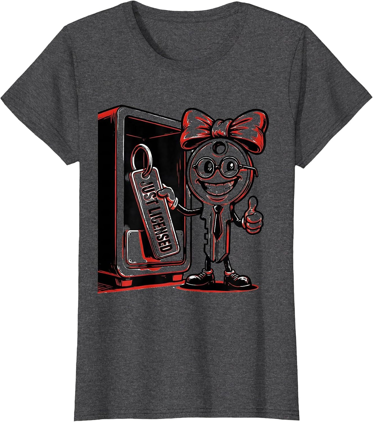 Women's Just Licensed Funny Realtor Real Estate Agent Career Humor T-Shirt - Dark Heather Grey