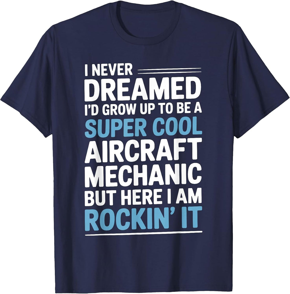 Cool Aircraft Mechanic Art for Men Women Aircraft Technician T-Shirt - Navy Blue