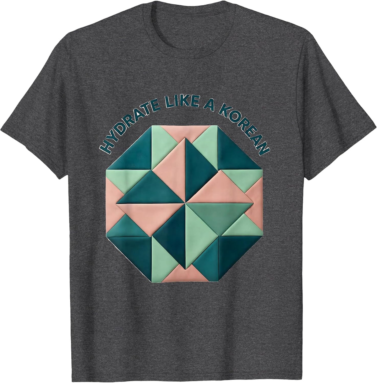 Men's Hydrate Like a Korean K-Beauty Skincare Design T-Shirt - Dark Heather Grey